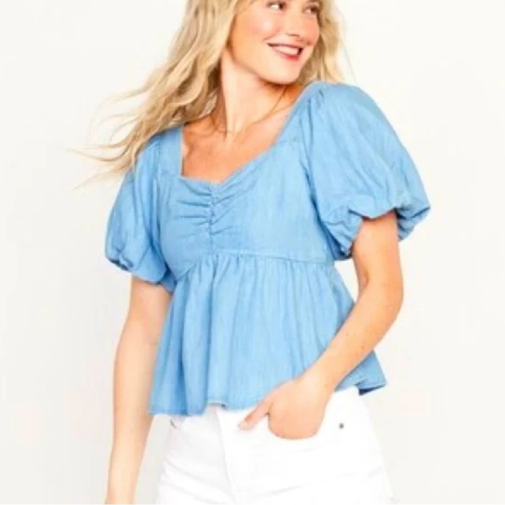 Light Blue Summer Off Shoulder Top